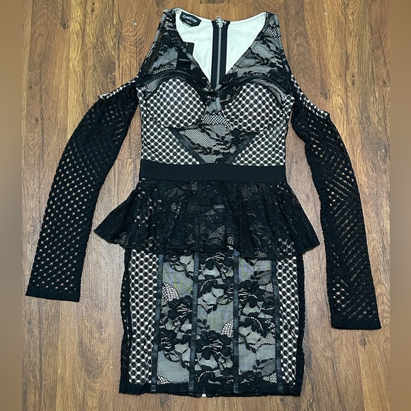 Bebe Black Lace Overlay Dress - Picture 8 of 16